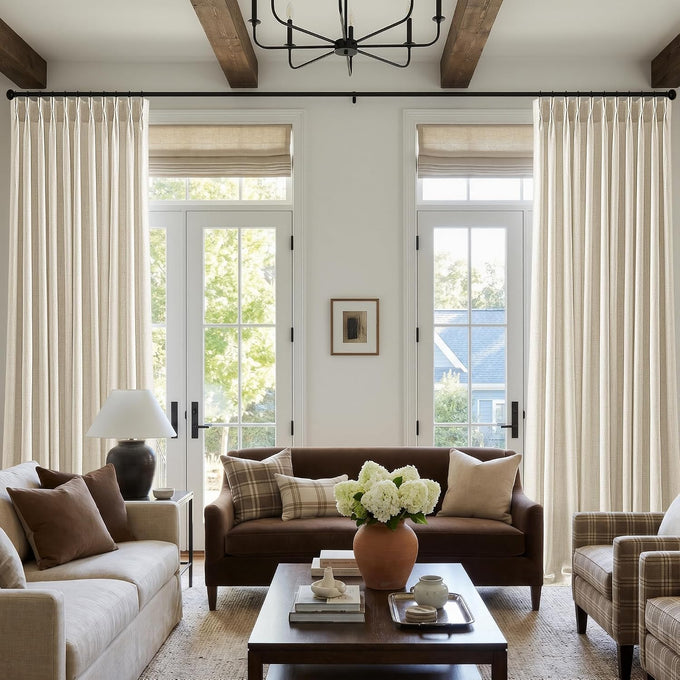 72 Inch Wide Curtains Extra Wide Pinch Pleated Thick Linen Drapes 72x102