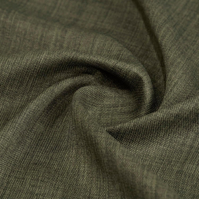 Faux Linen Pleated Curtains for Bedroom (1 Panel) - 25W x 84L, Khaki Green