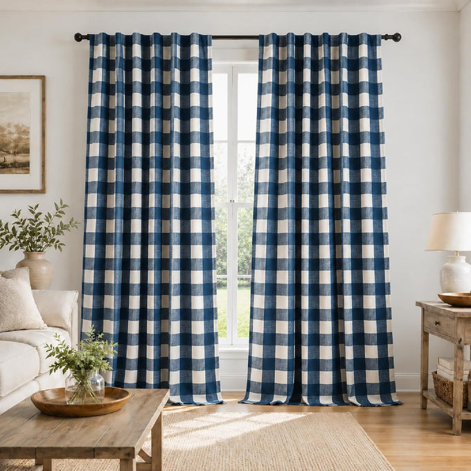 Blackout Curtains for Bedroom, Buffalo Plaid Curtains for Living Room