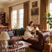 NICETOWN Gold Brown Velvet Curtains for Living Room, 2 Panels, W52 x L144