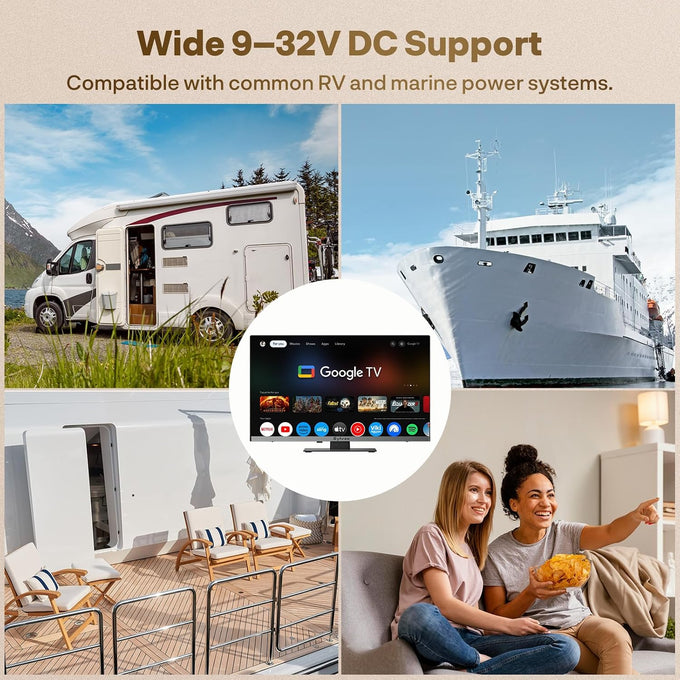 SYLVOX QLED RV TV, 22 inch TV with DVD Player Built-in, 12V for Camper