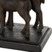 Deco 79 Resin Elephant Decorative Sculpture Walking Home Decor Statue with Dark Brown Deer, Accent Figurine 20" x 6" x 11", Black
