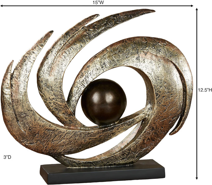 Touch of Class Earths Motion Table Sculpture, Aged Gold