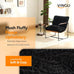 VINGLI 28" Wide Plush Upholstery Sling Modern Accent Chair with Metal Frame, Cute Reading Armchair with Removable Seat Cushion & Tan Microfiber Seat Base, Lazy Chair for Bedroom & Lounge,Black