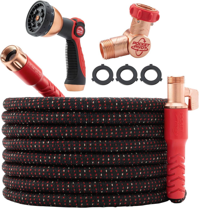 Pocket Hose Ballistic 50 FT Expandable Garden Hose, No-Kink, As Seen on TV