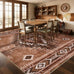 Yinhua Living Room Rug 6x9, Western Washable Rug for Bedroom, Brown