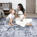 8x10 Area Rug Living Room: Modern Washable Indoor Carpet Black