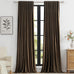 PRIMROSE Brown Velvet Curtains 108 inch Long for Living Room,Set of 2 Panels Blackout Rod Pocket Back Tab Window Treatment Room Darkening Heavy Decorative Curtains Drapes for Bedroom