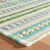 Dash & Albert Long Slade Teal Striped Handwoven Rug, 3'x5'