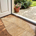 DEXI Jute Door Mat 24x36, Leaf Shaped Inside Entry Mat, Beige