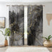Grey Black Gold Ink Marble Blackout Window Curtains 2 Panels 84" L x 53" W