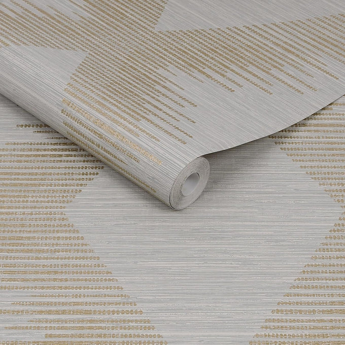 Serenity Geo Neutral and Gold Wallpaper