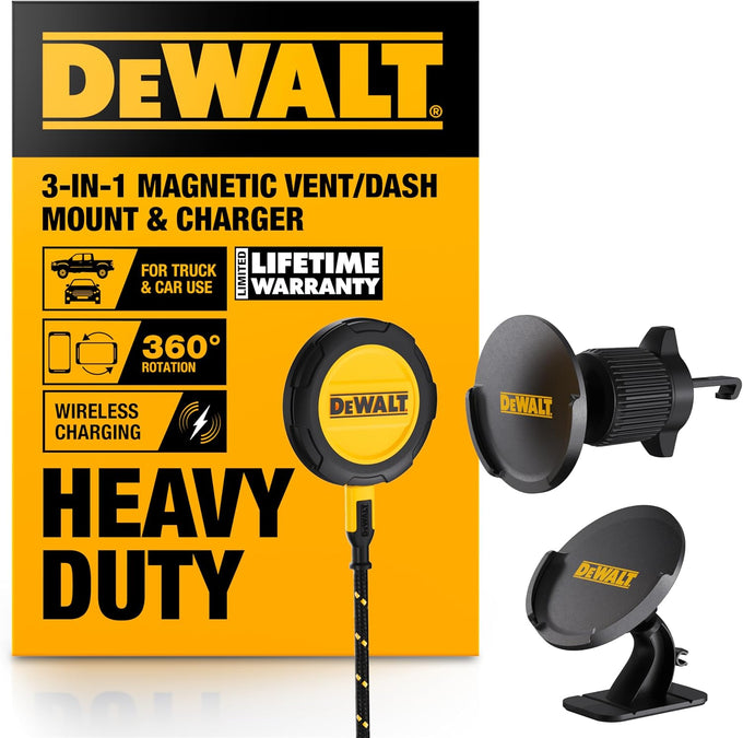 DEWALT Magnetic Phone Holder for Car Kit, Heavy Duty, iPhone 17 16 15 14