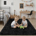 8x10 Area Rug Living Room Bedroom: Fluffy Plush Shag Carpet Black
