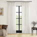 TWODRAPES 90 Inch Pinch Pleated Linen Textured Curtains 2 Panels, Natural