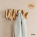 Umbra Picket Coat Rack, Wall Mount 5 Flip-Down Coat Hooks, Natural