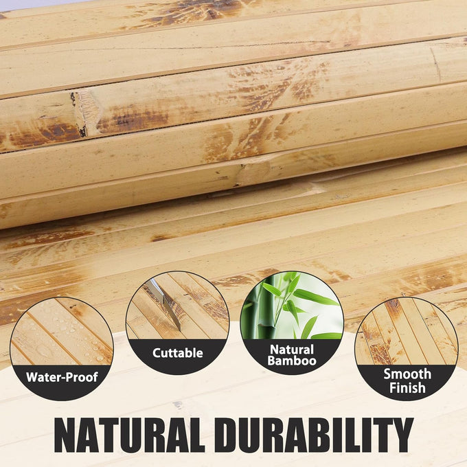 FONUNO Bamboo Wall Panel Bamboo Pole Wrap Roll for Interior Decoration