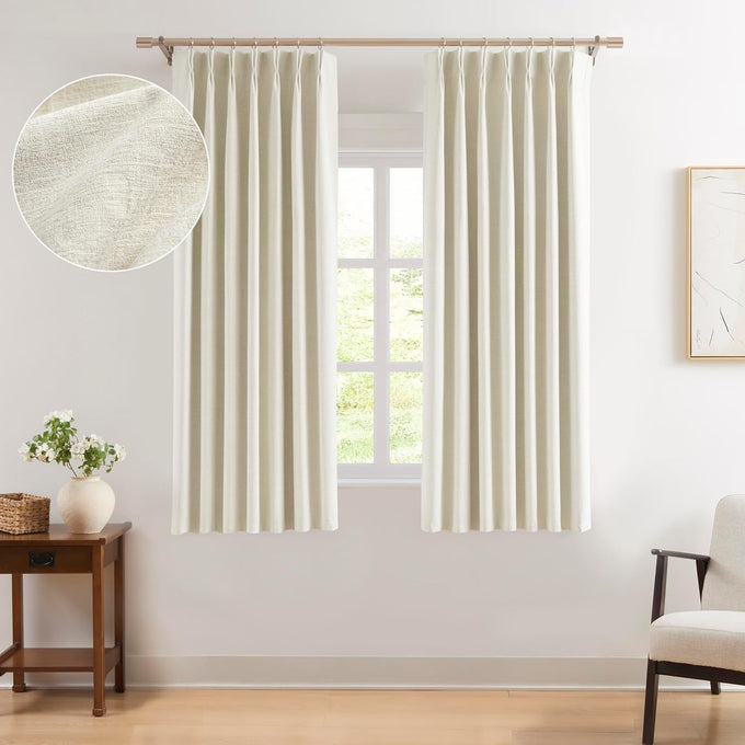 WEST LAKE Pink Bailey Pinch Pleated Full Blackout Window Curtain Panels 95 Inches Length,Modern Textured Drapes for Girls Room,Farmhouse Window Treatment for Bedroom,40" Wx95 Lx2