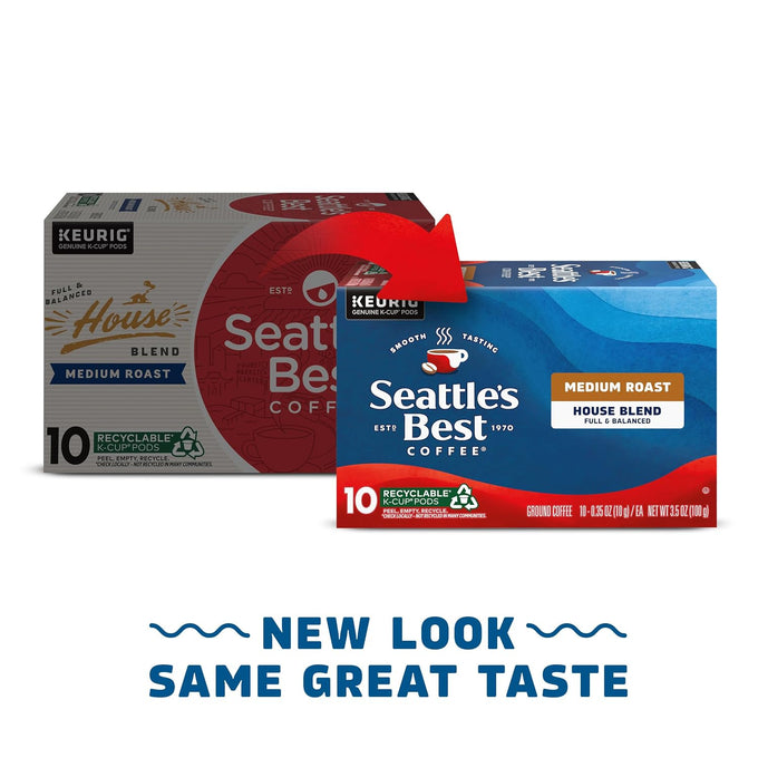 Seattle's Best Coffee K-Cup Pods House Blend Medium Roast, 6 Boxes 60 Pods