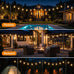 4 Pack String Light Poles for Outside, Adjustable Metal Patio Light Poles