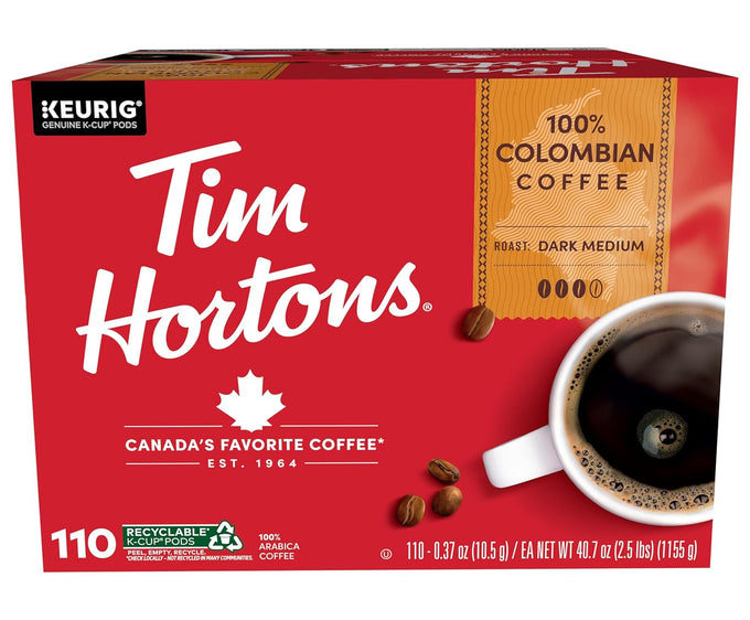 Tim Hortons 100% Arabica Colombian 110ct KCUPs