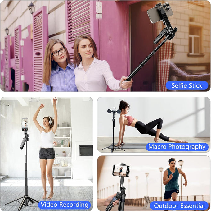 Auto Face Tracking Tripod for iPhone with Light, No APP Needed 70.9" Tripod