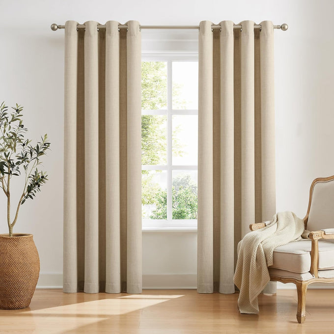 THERMALBARRIER™ I-SNAP™ Insulated Grommeted Panel Pair with Removable Liner Wheat 52x84