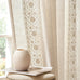 jinchan Floral Linen Curtains Embroidered Back Tab 54Wx84L 2 Panels