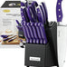 McCook® Knife Sets,German Stainless Steel Kitchen Knife Block Set with Built-in Sharpener