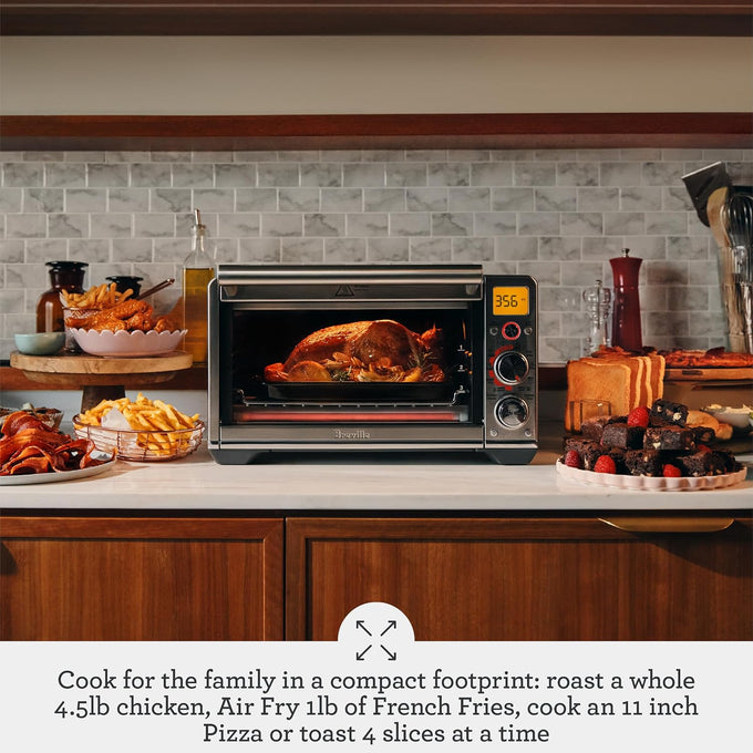 Breville BOV680BSS Smart Oven Air Fryer Compact, Brushed Stainless Steel