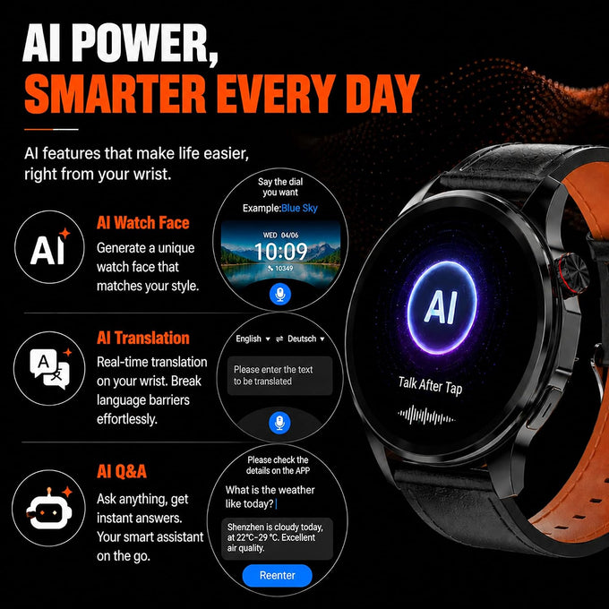 Smart Watch for Men with GPS, 1.46"AI Smartwatch, BT Call/Text Reply