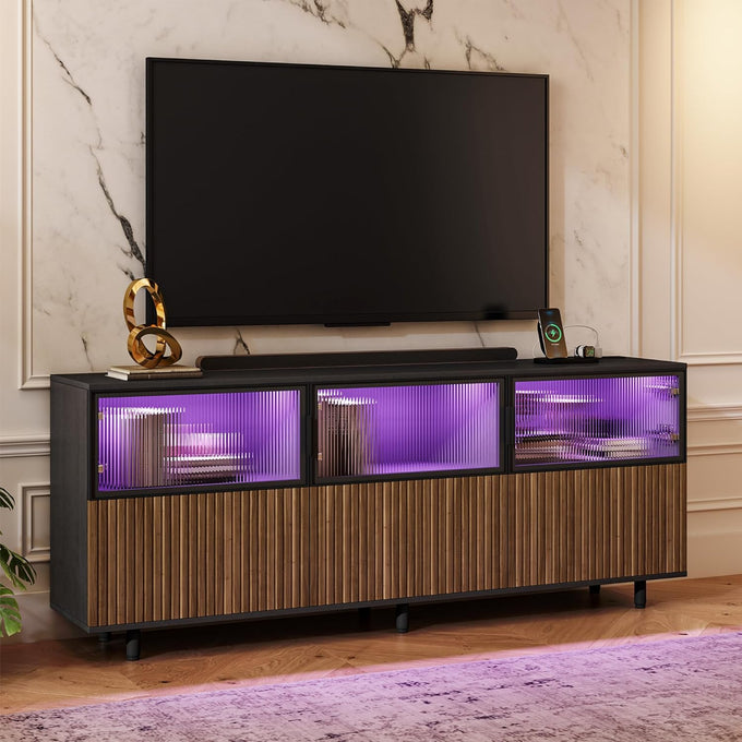 59" Modern Acrylic TV Stand, TV Table Media Console Fits 70in TV