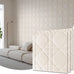 Velvet 3d wall panels for Interior wall Decor peel and stick, Soundproof Geometric Textured 3d Wall Panels for Living Room, Bedroom, TV Background 17.7" x 17.7", Cover 26.15 Sq.Ft Cream White