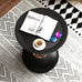 Metal Round End Table,Accent Side Table for Living Room,Black,15.7"Lx 19.7H