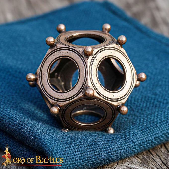 Lord of Battles Roman Bronze Metal Dodecahedron | Lost-Wax Cast Ancient Artifact Replica | Mysterious Relic for Collectors & History Lovers - 82 Grams (Solid Bronze (Antique))