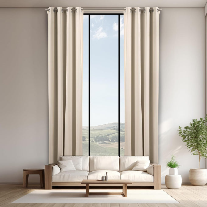 Best Home Fashion 18 FT Grommet Curtain, 1 Panel, 52 x 216, Mocha