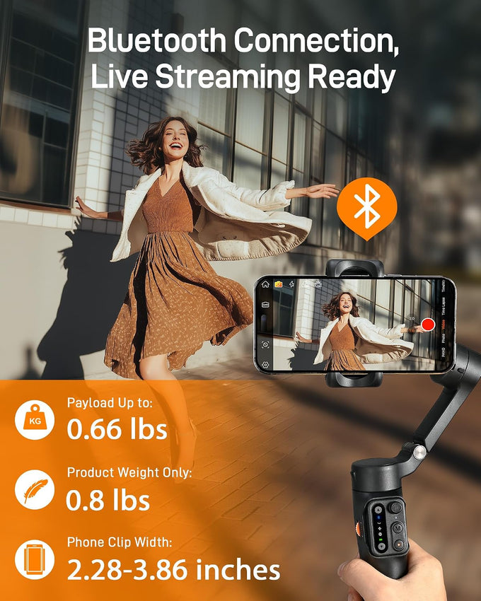 hohem iSteady X3 SE 3-Axis Gimbal Stabilizer for iPhone & Android, Black