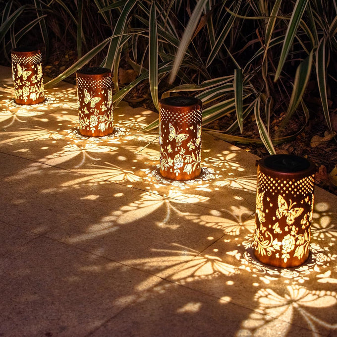 DIBIEECN Birthday Gifts for Women, Solar Lanterns, Butterfly, 4 Pack