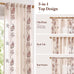 jinchan Linen Curtains 96 Inch Terracotta Floral Drapes Back Tab 2 Panels