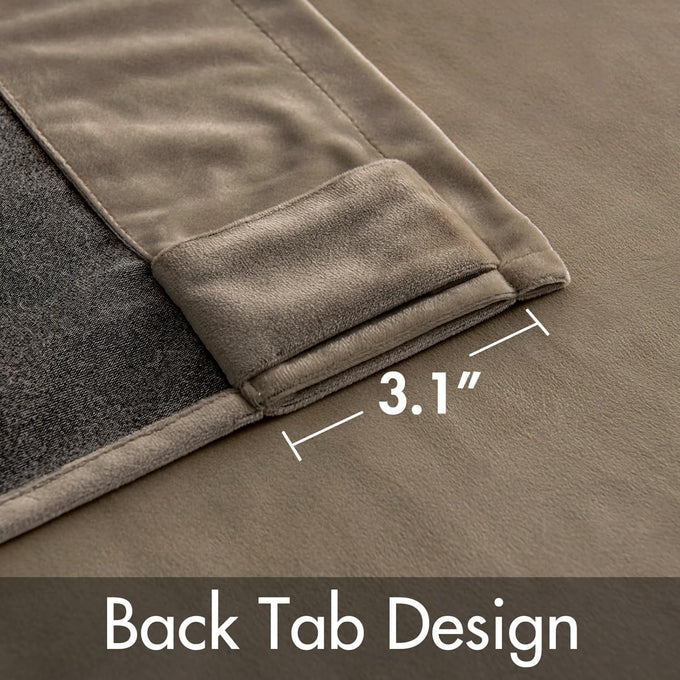 MIULEE Velvet Curtains 52x108 inches 2 Panels Light Taupe Blackout Curtains