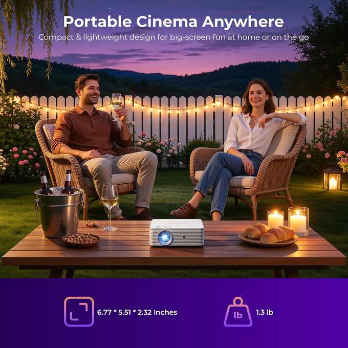 ELEPHAS Roku TV Smart Projector with Wi-Fi and Bluetooth