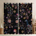 Feelyou Peacock Floral Blackout Curtains 2 Panels 52x84 Inch