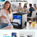 EUHOMY Nugget Ice Maker Countertop, 44Lbs/24H Sonic Ice Maker Machine, Self-Cleaning Pellet Ice Makers with Ice Scoop&Basket, Countertop Pebble Ice Maker for Home/Kitchen/Office