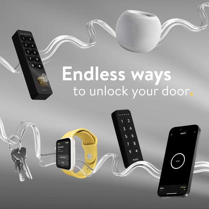 Nuki Smart Lock (Deadbolt) Keyless Entry WiFi Electronic Deadbolt with Auto-Unlock, App Control, Remote Access, Easy Installation, Smart Home for Front Door, Home & Rentals