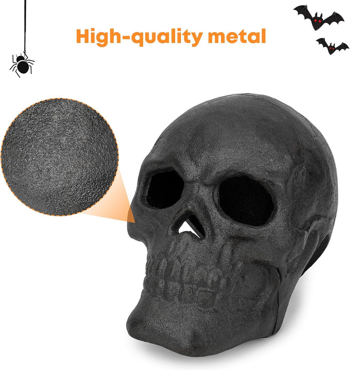 Stanbroil 10 Inch Fire Pits Imitated Human Metal Skull Halloween Decor