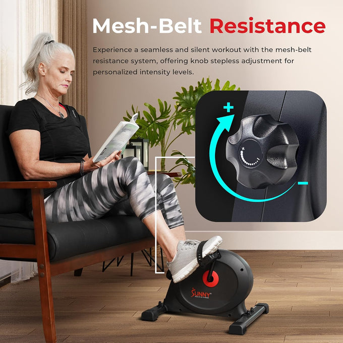 Sunny Health & Fitness Smart Mini Cycle, Under Desk Pedal Arm/Leg Exerciser