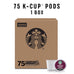 Starbucks K-Cup Coffee Pods, Espresso Roast, 75 Count