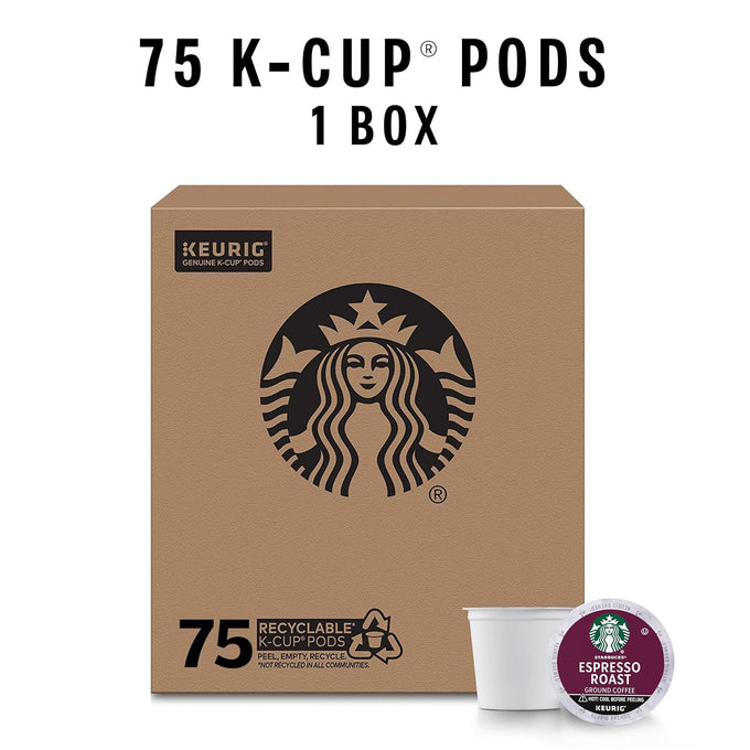 Starbucks K-Cup Coffee Pods, Espresso Roast, 75 Count