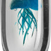 Leonardo Oceano 018685 Decorative Object Made of Transparent Glass, Handmade, Maritime Glass Decoration with Jellyfish Motif, Handmade, Unique, Glow in the Dark, Height: 19 cm
