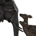 Deco 79 Resin Elephant Decorative Sculpture Walking Home Decor Statue with Dark Brown Deer, Accent Figurine 20" x 6" x 11", Black
